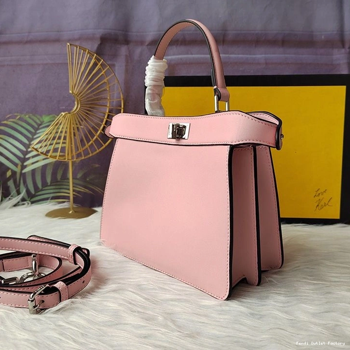 HOT Petite Pink Bag Leather In Fendi Peekaboo ISeeU Nappa 0723
